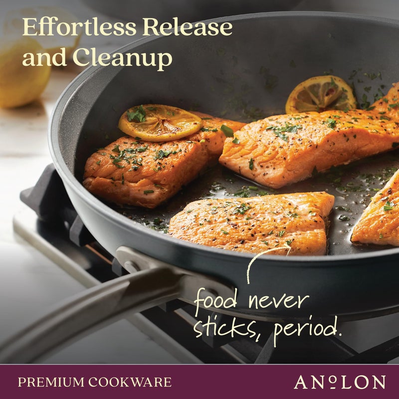 Anolon Accolade Forged Hard Anodized Nonstick Frying Pan/Skillet, 8 Inch, Moonstone Gray - Image 3